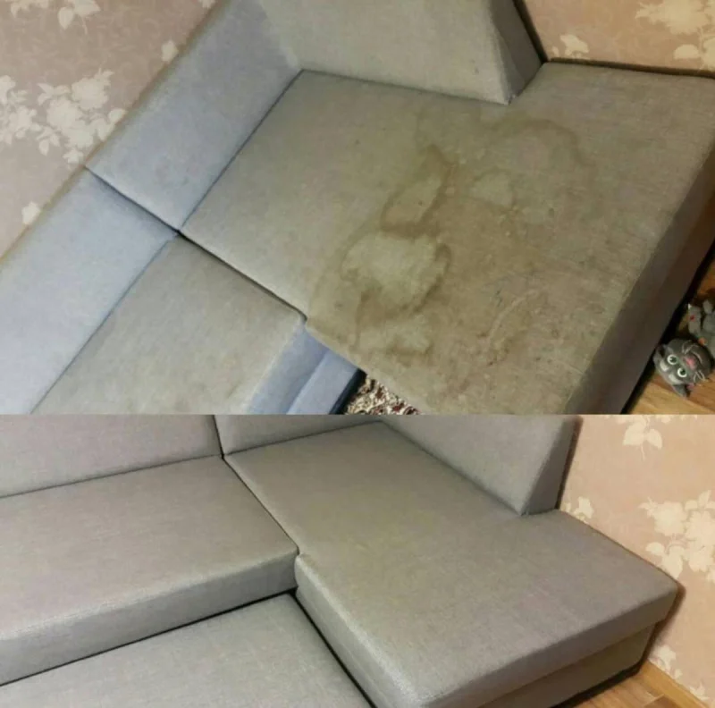 Глубокая чистка углового дивана в квартире